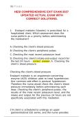 HESI Comprehensive Exit Exam 2027 Updated Questions and Correct Solutions&NewLine;