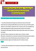 NREMT Final Exam Study Guide &plus; Practice Test Questions and Revised Rationalized Answers 100&percnt; Guarantee Pass Score 2026&sol;2027