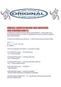 MEDICAL LOGISTICS REVIEW 2026 QUESTIONS AND ANSWERS SURE A&period;pdf