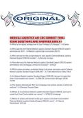 MEDICAL LOGISTICS 4A1 CDC CORRECT FINAL EXAM QUESTIONS AND ANSWERS SURE A&period;pdf