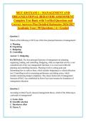 MGT 420 EXAM 1 &ndash; MANAGEMENT AND &NewLine;ORGANIZATIONAL BEHAVIOR ASSESSMENT &NewLine;Complete Test Bank with Verified Questions and &NewLine;Correct Answers Plus Detailed Rationales 2026&sol;2027 &NewLine;Academic Year &vert; 90 Questions &vert; A&plus; Graded