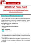 Ultimate NREMT EMT FINAL EXAM and Study Guide &plus; Practice Test &lpar;2026 &sol; 2027&rpar; &vert; Questions and Verified Answers&comma; 100&percnt; Guaranteed Pass &vert;&vert;Complete A&plus; Guide