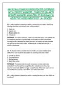 AMCA FINAL EXAM 2025&sol;2026 UPDATED QUESTIONS &NewLine;WITH CORRECT ANSWERS &vert; COMPLETE Q&A WITH &NewLine;VERIFIED ANSWERS AND DETAILED RATIONALES &vert; &NewLine;OBJECTIVE ASSESSMENT PREP &vert; A&plus; GRADED