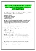 ORGANIZATIONAL BEHAVIOR PRACTICE &NewLine;EXAM ORIGINAL PRACTICE QUESTIONS &NewLine;WITH RATIONALES