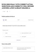 ECON 2020 EXAM 1 WITH CORRECT ACTUAL QUESTIONS AND CORRECTLY WELL DEFINED ANSWERS LATEST ALREADY GRADED A&plus;