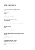 NSG 432 EXAM 2 Latest &lpar;2026&sol;2027&rpar; Verified Answers by Experts&NewLine;