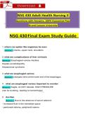 NSG 430 Adult Health Nursing II Final Exam Study Guide &vert; 2026&sol;2027 Questions with Answers &vert; 100&percnt; Guarantee Pass