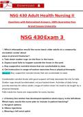 NSG 430 Adult Health Nursing II Exam 3 &vert; 2026&sol;2027 Questions with Answers &vert; 100&percnt; Guarantee Pass