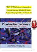 Complete Test Bank for Psychopharmacology&colon; Drugs&comma; the Brain and Behavior&comma; 4th Edition by Meyer&comma; Farrar&comma; Biezonski & Yates &ndash; All 20 Chapters with Verified Answers & Detailed Rationales