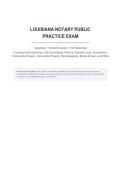 LOUISIANA NOTARY PUBLIC EXAM QUESTIONS AND CORRECT ANSWERS PLUS RATIONALES&vert; LATEST