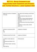 MLT110 - Blood Cholesterol and&NewLine;Triglycerides Exam Questions and Answers&NewLine;with Verified Solutions &vert; Latest Updated 2026