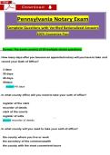 Pennsylvania Notary Exam 2026&sol;2027 Complete Questions with Verified Rationalized Answers 100&percnt; Guarantee Pass