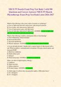 NBCE PT Boards Exam Prep Test Bank 2 with 500 Questions and Correct Answers&sol; NBCE PT Boards Physiotherapy Exam Prep Test Bank Latest 2026-2027