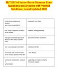 MLT126 3-4 Vector Borne Diseases Exam&NewLine;Questions and Answers with Verified&NewLine;Solutions &vert; Latest Updated 2026