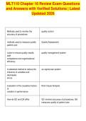 MLT110 Chapter 16 Review Exam Questions&NewLine;and Answers with Verified Solutions &vert; Latest&NewLine;Updated 2026