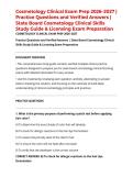 Cosmetology Clinical Exam Prep 2026&ndash;2027 &vert; Practice Questions and Verified Answers &vert; State Board Cosmetology Clinical Skills Study Guide & Licensing Exam Preparation