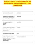 MLT 107 Unit 1 & 2 Exam Questions and&NewLine;Answers with Verified Solutions &vert; Latest&NewLine;Updated 2026