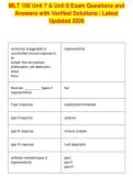 MLT 106 Unit 7 & Unit 8 Exam Questions and&NewLine;Answers with Verified Solutions &vert; Latest&NewLine;Updated 2026
