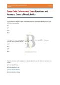 Texas Code Enforcement Exam Questions and Answers&comma; Exams of Public Policy
