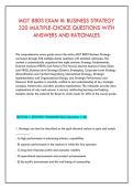 MGT 8803 EXAM III&colon; BUSINESS STRATEGY &NewLine;320 MULTIPLE-CHOICE QUESTIONS WITH &NewLine;ANSWERS AND RATIONALES 