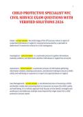 CHILD PROTECTIVE SPECIALIST NYC&NewLine;CIVIL SERVICE EXAM QUESTIONS WITH&NewLine;VERIFIED SOLUTIONS 2026&NewLine;