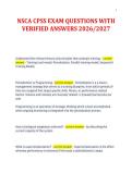 NSCA CPSS EXAM QUESTIONS WITH&NewLine;VERIFIED ANSWERS 2026&sol;2027