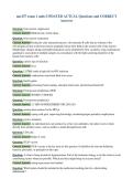 nur257 exam 1 units UPDATED ACTUAL Questions and CORRECT&NewLine;Answers
