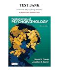 Test Bank for Fundamentals of Psychopathology 11th Edition by Ronald Comer&comma; Jonathan Comer&comma; Chapter 1-16 &vert; All Chapters