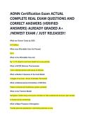 AONN Certification Exam ACTUAL &NewLine;COMPLETE REAL EXAM QUESTIONS AND &NewLine;CORRECT ANSWERS &lpar;VERIFIED &NewLine;ANSWERS&rpar; ALREADY GRADED A&plus; &NewLine;&sol;NEWEST EXAM &sol; JUST RELEASED&excl;&excl;