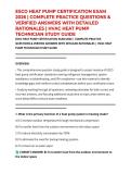 ESCO HEAT PUMP CERTIFICATION EXAM 2026 &vert; COMPLETE PRACTICE QUESTIONS & VERIFIED ANSWERS WITH DETAILED RATIONALES &vert; HVAC HEAT PUMP TECHNICIAN STUDY GUIDE