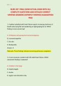 NURS 307  FINAL EXAM ACTUAL EXAM WITH ALL &NewLine;COMPLETE QUESTIONS AND DETAILED CORRECT &NewLine;VERIFIED ANSWERS &lpar;EXPERTLY VERIFIED&rpar; GUARANTEED &NewLine;PASS