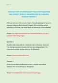 NURS 6521 ADV&period; PHARMACOLOGY FINAL EXAM QUESTIONS &NewLine;AND CORRECT DETAILED ANSWERS &lpar;VERIFIED ANSWERS&rpar; &NewLine;&vert;ALREADY GRADED A