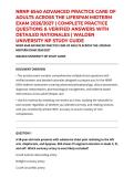 NRNP 6540 ADVANCED PRACTICE CARE OF ADULTS ACROSS THE LIFESPAN MIDTERM EXAM 2026&sol;2027 &vert; COMPLETE PRACTICE QUESTIONS & VERIFIED ANSWERS WITH DETAILED RATIONALES &vert; WALDEN UNIVERSITY NP STUDY GUIDE