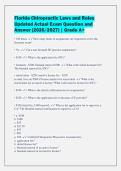 Florida Chiropractic Laws and Rules&NewLine;Updated Actual Exam Question and&NewLine;Answer &lpar;2026&sol;2027&rpar; &vert; Grade A&plus;