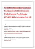 Florida Environmental Engineer Practice &NewLine;Exam Questions And Correct Answers &NewLine;&lpar;Verified Answers&rpar; Plus Rationales &NewLine;2025&vert;2026 Q&A &vert; Instant Download Pdf 