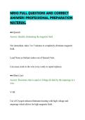 MRSO FULL QUESTIONS AND CORRECT &NewLine;ANSWERS PROFESSIONAL PREPARATION &NewLine;MATERIAL 