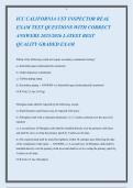 ICC CALIFORNIA UST INSPECTOR REAL EXAM TEST QUESTIONS WITH CORRECT ANSWERS 2025&sol;2026 LATEST BEST QUALITY GRADED EXAM