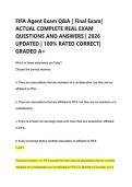 FIFA Agent Exam Q&A &vert; Final Exam&vert; &NewLine;ACTUAL COMPLETE REAL EXAM &NewLine;QUESTIONS AND ANSWERS &vert; 2026 &NewLine;UPDATED &vert; 100&percnt; RATED CORRECT&vert; &NewLine;GRADED A&plus; 
