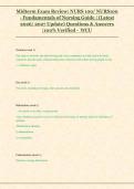 Midterm Exam Review&colon; NURS 100&sol; NURS100 -  Fundamentals of Nursing Guide &vert; &lpar;Latest &NewLine;2026&sol; 2027 Update&rpar; Questions & Answers &NewLine;&vert;100&percnt; Verified - WCU