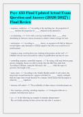 Psyc 435 Final Updated Actual Exam&NewLine;Question and Answer &lpar;2026&sol;2027&rpar; &vert;&NewLine;Final Review