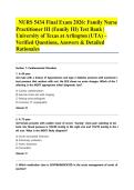 NURS 5434 Final Exam 2026&colon; Family Nurse Practitioner III &lpar;Family III&rpar; Test Bank &vert; University of Texas at Arlington &lpar;UTA&rpar; &ndash; Verified Questions&comma; Answers & Detailed Rationales&NewLine;