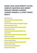 NU665C FINAL EXAM NEWEST&excl;&excl;&excl; ACTUAL &NewLine;COMPLETE QUESTIONS AND CORRECT &NewLine;DETAILED &lpar;VERIFIED&rpar; ANSWERS &NewLine;&sol;ALREADY GRADED A&plus;&vert;&vert; LATEST UPDATE &NewLine;2026&sol;27 
