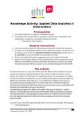 HIM 400&colon; EHR Go Knowledge Activity&colon; Applied Data Analytics II &lpar;Informatics&rpar; IK1024&period;4