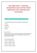 MGT 8803 EXAM 1 FINANCIAL &NewLine;ACCOUNTING 320 MULTIPLE CHOICE &NewLine;QUESTIONS WITH ANSWERS AND &NewLine;RATIONALES