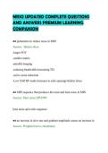 MRSO UPDATED COMPLETE QUESTIONS &NewLine;AND ANSWERS PREMIUM LEARNING &NewLine;COMPANION 