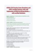 APWA CPII Practice Exam Questions and 100&percnt; Verified Answers with well Explanation APWA&sol;Certifying Bodies &mdash; with verified Solutions