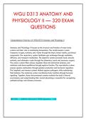 WGU D313 ANATOMY AND &NewLine;PHYSIOLOGY II &mdash; 320 EXAM &NewLine;QUESTIONS 