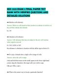 MSIS 3223 EXAM 2 FINAL PAPER TEST &NewLine;BANK WITH VERIFIED QUESTIONS AND &NewLine;DETAILED SOLUTIONS 