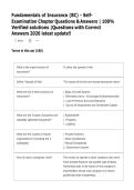 Fundamentals of Insurance &lpar;BC&rpar; Self-Examination Chapter Questions & Answers 2026 &vert; Updated Verified Solutions &vert; Complete Study Guide