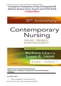 Updated&sol;Latest Contemporary Nursing Issues&comma; Trends&comma; and Management 8th Edition Barbara Cherry Susan R&period; Jacob Comprehensive Professional Nursing Test Bank Practice Questions Answers Rationales Leadership Healthcare Policy Ethics Evidence-Based Practice Man